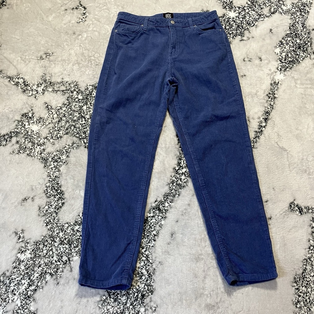 BDG Corduroy Pants Womens Size 28 Blue Mom High Rise Cotton Casual Straight Leg